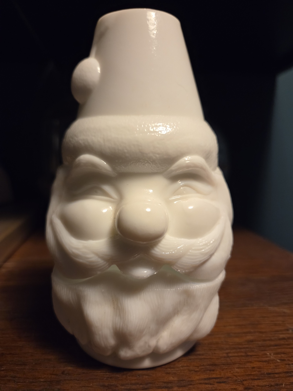 Fenton Santa Fairy Lamp. Milk Glass. Vintage.
